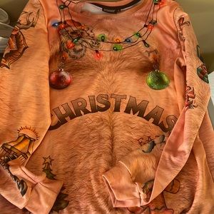 Hairy tatted Santa sweatshirt sz Large